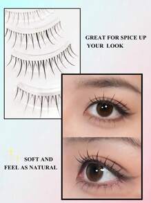 Asiteo Fairy 5 Pairs Air Lash New A-Type False Eyelashes Transparent Stem Manga False Lashes(Random Shipment Of Packaging)