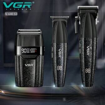 VGR Hair Clipper Electric Cordless Hair Trimmer 9000 RPM Digital Display Trimmer Set Adjustable Trimmer Men Clipper Professional Barber Hair Clipper V-640 S3