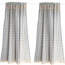 1pc Nordic Style Leaf Pattern Decorative Short Curtain - Multicolor - View 11