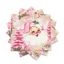 20pcs/40pcs/100pcs Pink Santa Claus Christmas Napkins Santa Xmas Tree Napkins Merry Christmas Paper Luncheon Napkins Dinner Dessert Decorative Napkins For Xmas Winter Holiday Birthday Party Supplies - Multicolor - View 1