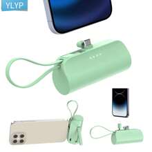 Caricabatterie portatile mini YLYP da 5000mAh con supporto per telefoni con porta USB-C, power bank compatto per viaggi, batteria ricaricabile senza fili per telefoni, compatibile con 16/15 e Android Galaxy