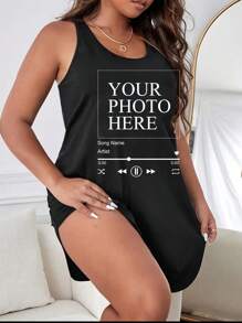 Vestido personalizado de pijama y ropa de estar en casa para mujer de talla grande, agrega tu texto, elige tus colores y tipos de letra favoritos, diseña tu propio vestido impreso personalizado, vestido personalizado para mujer, regalos para novias/familiares, regalos del Día de la Madre, regalos de cumpleaños, regalos de boda y talla grande. Personalización de texto, vestido, vestido de mujer con estampado, vestido personalizado, vestido de manga corta personalizado para verano