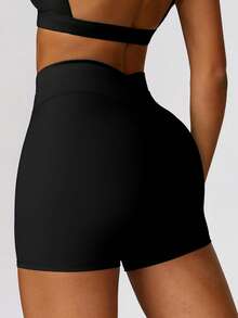 MASKERT Women's Fitness Shorts, Yoga Pants, Running Sports Pants, High Stretch Sports Pants - 黑色 - 查看 2