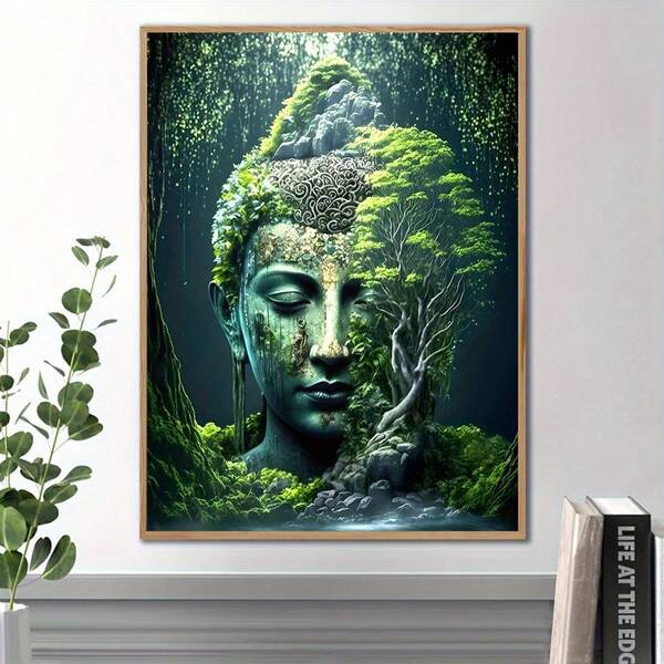 1 Stück Traumwald Zen Buddha Natur Kunst Traumwald Zen Buddha Natur Kunst ungerahmtes Leinwandposter - Künstlerische Malerei-Replik für Wanddekoration - Hochwertige Druckqualität, perfektes Geschenk für Schlafzimmer, Büro, Wohnzimmer, Zuhause und Studentenwohnheim Dekoration