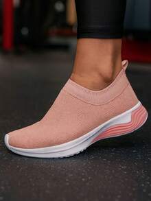 Tênis Feminino Confortável Esportivo Para Caminhada Academia Super Leve Tênis color - Rosa Bebê - Visão 2