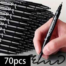 100 szt./70 szt./30 szt./10 szt./4 szt./1 szt. Dwustronny marker permanentny – alkoholowy i oleisty, czarny, z cienką i skośną końcówką, nie rozmazuje się, nadaje się do malowania, szkicowania – artykuły biurowe, szkolne i biurowe.