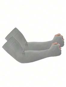 1 Pair/2 Pairs/3 Pairs Plus Size Solid Color Arm Sleeves, Suitable For Muscular Men And Curvy Women, Useful For Fitness, Outdoor, Travel To Cover And Sculpt, Applicable For All Seasons Autumn Fall Winter Fall Arm Warmers - Solid Color - View 4