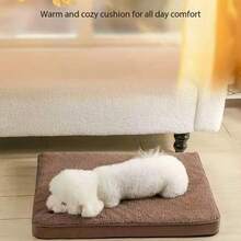 1pc Alpaca Fleece Washable Large Dog Bed, Warm Pet Nest For Winter, Dedicated Dog Sleeping Mat - Coffee Brown - View 8
