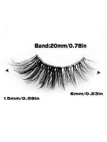 7对猫眼假睫毛，透明睫毛柄，蓬松柔软3D仿貂毛猫眼假睫毛，打造自然柔和的妆容 - 眼尾拉長款 - 查看 4