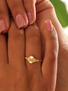 1pc Vintage Copper Gold Plated Butterfly Minimalist Unique Ring, Suitable For Women Daily Wear - Butterfly Seal - View 4