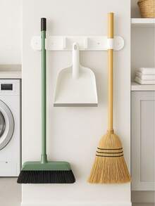 Wall Mount For Broom, Squeegee And Dustpan, Sturdy And Practical, Comes With A Wall Plug And Screw - 3 Colors - White - View 2