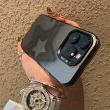 1個 ブラックとホワイトのグラデーションペンタグラムレーザー電話ケース、 11 12 13 14 15 16 XS XR X 7 8 12 13 ミニ プラス プロ マックス SEシリーズに適しています。彼女、彼氏、友達、または自分自身を分けるへの完璧なギフトです。 - 透明な黒 - チェックする 6