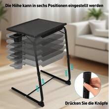 Escritorio de computadora portátil negro, escritorio plegable liviano y portátil, mesa para computadora portátil para cama y sofá, mesa plegable pequeña para espacios pequeños, mesa de altura ajustable, mesa de oficina para oficina en casa, escritorio para niños y adultos.