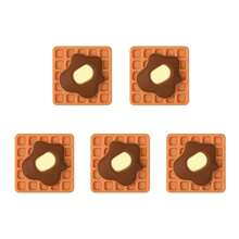 5 件华夫饼主题 3D 硅胶焦点珠 - 可爱的卡通华夫饼设计，淋上巧克力，非常适合钢笔、钥匙扣、珠宝制作、手链、项链和手工工艺品、工艺配件 | 俏皮配件 | 工艺材料、幸运饼干 - 幸運華夫餅 - 查看 13