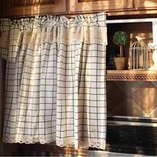 1pc Nordic Style Leaf Pattern Decorative Short Curtain - Multicolor - View 3