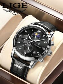 LIGE LG8953 Men's Fashion Versatile Business Quartz Watch