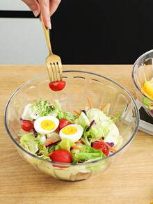 1pc/2pcs Round Plastic Food Storage Containers With Lids - Transparent Sealed Salad Bowls, Suitable For Meal Prep, Fruits, Snacks | Portable Kitchen And Picnic Bowl Set, Kitchen Utensils, Meal Prep, Food Storage Containers, Such As Tabletop Nuts, Dining Accessories - Transparent - View 3