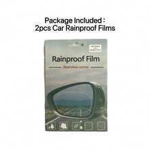 一对汽车防水膜 - 透明、清晰、耐用、防刮、不留痕迹、后视镜和侧窗防雨膜、纳米防水防雾、汽车贴纸配件 - 無色 - 查看 13