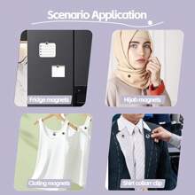 12pcs Women's Scarf Magnetic Brooches, Multi-Purpose Magnetic Pins For Headscarf, Scarf, Blouse, Dress And Clothes (No Cardboard) - Dark Brown - View 5