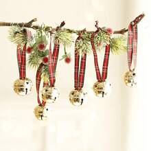 6-teiliges Glockenset - mit Seilen ausgestattet, geeignet zum Dekorieren von Weihnachtsbäumen, Kränzen, Ranken, Heimdekoration, ideal zum Dekorieren von Treppen und Balkonen, an Türen, kann als Haustierzubehör verwendet werden, Glockendekoration, geeignet für Weihnachten, Ostern, Thanksgiving und andere Dekorationen, um eine fröhliche Atmosphäre zu schaffen, ein perfektes Geschenk für Verwandte und Freunde Weihnachtsdekoration Raumdekoration