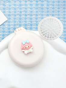 Sanrio 1/2 件 's   迷你发刷带化妆镜便携式折叠梳子适合旅行和日常使用（某些部件可能是随机的）