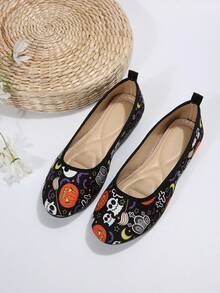 Zapatos planos transpirables y antideslizantes para mujer, bailarinas para uso en exteriores en color negro