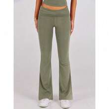 Lounge Sets For Women 2 Piece Foldover Yoga Flare Leggings Pants Crop Tops Casual Y2K Outfits Matching Tracksuit Set/Vacation Outfits Women