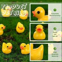 10/20/50/100 piezas Mini Patos de resina, figuritas de patos pequeños a granel para decoración de casa de muñecas en miniatura, accesorios, jardín, acuario, macetas, decoración DIY, juguetes, decoraciones de fiesta, habitación, jardín y festival, recuerdos de fiesta