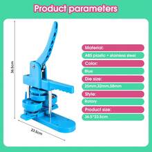 DIY Button Maker Machine 25mm/32mm/58mm - Badge Punch Press With 300 Button Parts (Blue) For Creative Projects And Personalized Badges - Blue - View 10
