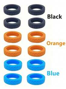 8pcs Corrugated Silicone Wheel Cover, Suitcase Wheel Cover, Pull Bar Suitcase Wheel Cover Cover Noise Foot Cover, Thicker Friction Stronger Shock-Proof Suitcase Wheel Cover, Travel Accessories,Boho Vibes