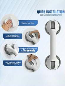 1 Pieza Barra de agarre para ducha con fuerte ventosa, accesorio de baño, barra de agarre para baño, decoración de baño, decoración de otoño, de vuelta a la escuela - Multicolor - Ver 6