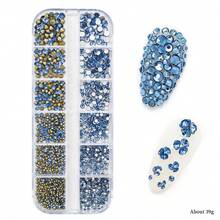 Conjunto de strass de cristal superbrilhante, tecido, arte de unhas e decoração de fantasias - joias de resina de alta reflexão, perfeito para designers de moda, cosplayers e estilistas de noivas, ótimo para presentes de Natal e Halloween, suprimentos para unhas à prova d'água e hipoalergênicos, pingentes para unhas - Multicolorido - Ver 16