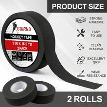 Guirnd Hockey Tape, 2 Roll Strong Adhesive Tape, Multipurpose Cloth Tape 1 Inch X 49.5 FT Each Roll, Hockey Stick Tape Sports, Handles, Pullup Bars, Bats, Rackets, Tools - 1 - View 3