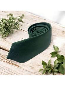 DOZE GOLDEN Men's Ties Slim Tie STRIPED TWILL FABRIC Casual, Perfect For Friends As A Gift Wedding Daily Use - 墨綠色 - 查看 3