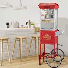 Popcorn Maker 8 Oz Popcorn Machine With Cart 850W 48 Cups Red - 查看 1