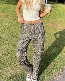 LaurelTree Camo Cargo Pants Straight Wide Leg Trousers Jeans Joggers Sweatpantshalloween