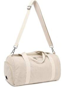 BLUBOON Bolsa de lona para niñas y niños, bonita bolsa de gimnasio con compartimento para zapatos y separación para objetos húmedos, impermeable, para deportes durante la noche - beige (Panuda Beige) - Ver 2