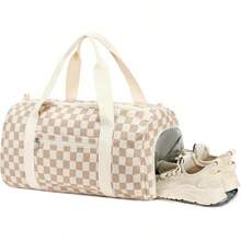 Training Bags - Brown White Corduroy Squares - View 5
