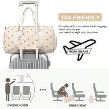 BLUBOON Bolsa de lona para niñas y niños, bonita bolsa de gimnasio con compartimento para zapatos y separación para objetos húmedos, impermeable, para deportes durante la noche - Pana de fresa - Ver 2