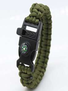 Adjustable Emergency Survival Bracelet With Whistle And Compass, Survival Kit For Camping, Outdoor Travel, Hiking
