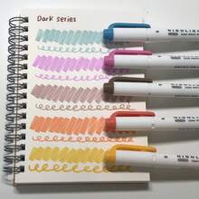 1set/5pcs Double-Head Dual-Use Highlighter Pen Back To School Dual Tip Mild Color Highlighter Fluorescent Marker Pen For Coloring Underlining Highlighting Broad And Fine Tips - Set (5 Pieces) - View 16