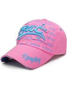 1 szt. Czapka baseballowa Hip Hop dla par na świeżym powietrzu, czapka z daszkiem z filtrem przeciwsłonecznym i nietoperzem, haft GAPHY, GRAPHY, modny, swobodny, kontrastowy wzór kolorystyczny