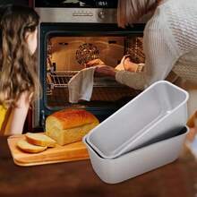 3pcs/1pc Non-Stick Rectangular Aluminum Bread, Cake, Cheesecake And Brownie Baking Pan, Suitable For Christmas Baking