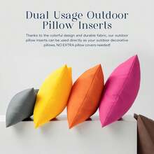 Phantoscope Colorful Waterproof Outdoor Pillow Inserts - All-Weather Throw Pillows For Patio, Camping, Tent & Couch (No Cover Needed, Decorative Cushion Stuffer) - 黃色 - 查看 5
