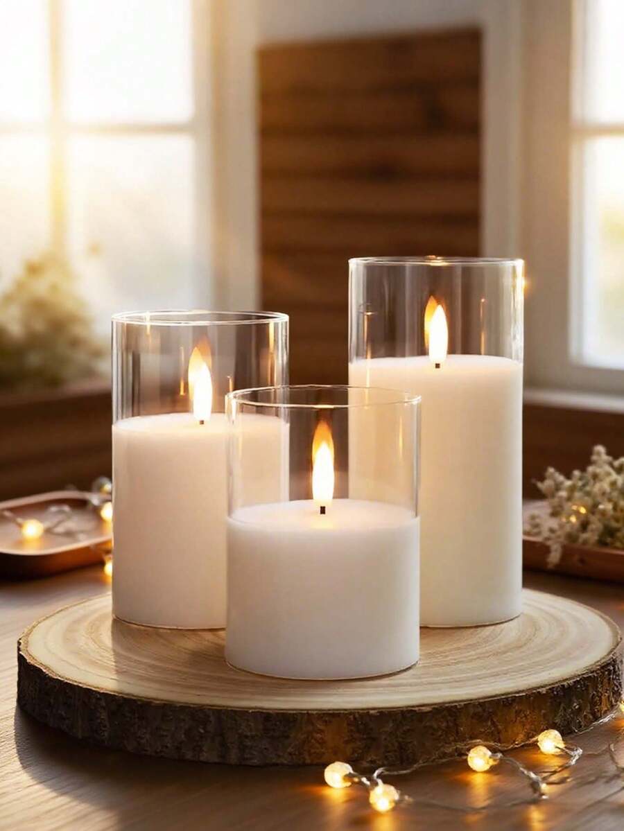1/3 Peças Conjunto de Velas Eletrônicas LED com Controle Remoto e Timer, Velas Elétricas de Pilar para Uso Externo, Velas Eletrônicas a Pilha, Velas de Pilar Eletrônicas com Chama Realista, Chama Quente, Acessórios para Aniversário e Casamento, Adequado para Lanternas, Jardim, Natal, Decoração Doméstica, Páscoa, Formatura, Dia dos Namorados