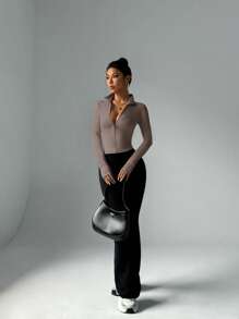 FWH 可变换高领/立领训练夹克，高性能剪裁，全天候灵活，适合多种运动，适合健身房/户外/瑜伽的多功能服装，运动时尚，可变换款式，高性能时尚，拇指孔训练上衣，修身拉链瑜伽外套（带拇指孔），女士可变换高领训练夹克 - 灰色 - 查看 7