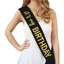 1pc 50/60/70 Years Old Birthday Sash - Gold Glitter & Black Paper Party Decoration, Suitable For Ceremony, Graduation, Anniversary - Reusable Indoor/Outdoor Party Supplies, No Assembly Required, Birthday Party Decor, Celebration Accessory