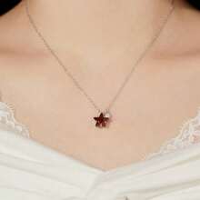 1 件时尚高端奢华铜镀白金镶嵌宝石矩形和心形吊坠锁骨项链，适合女士，适合日常派对佩戴情人节、妈妈、母亲、母亲节、礼物