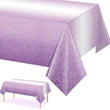 1/3pcs Ombre Light Purple Disposable Plastic Tablecloth, High Quality Rectangle Party Tablecloth For Wedding, Birthday, Anniversary, Bachelor Party Decoration, 54 X 71 Inches