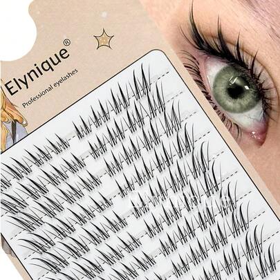 Elynique 10 hàng lông mi giả hình con cáo cong C, hiệu ứng mắt cáo, từng sợi mi 3D tự nhiên, dễ dàng dán vào mắt, có thể tái sử dụng, mở rộng tức thì, thiết kế phân đoạn cho nhiều lựa chọn tự làm khác nhau, cụm lông mi, cụm lông mi, lông mi riêng lẻ, lông mi, lông mi giả